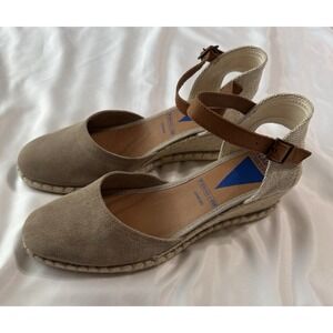 Verbenas Wedge Sandals Womens 9 US 40 EU Malena Beige Espadrille Ankle Strap